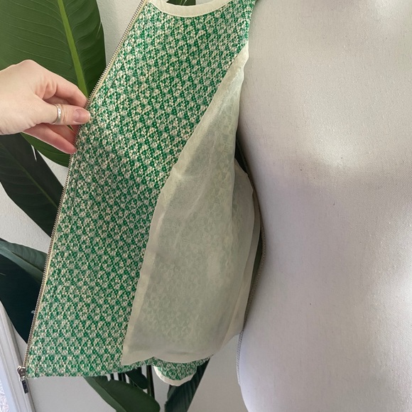 Cabi green cream zip 3/4 sleeve jacket work casual - Picture 7 of 11